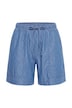 Denim Bermuda shorts, wide leg, lightweight denim, elasticated waistband