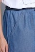 Jeans-Bermuda, weites Bein, leichter Denim, Elastikbund