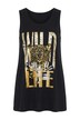 Top, A-line, leopard print, sleeveless