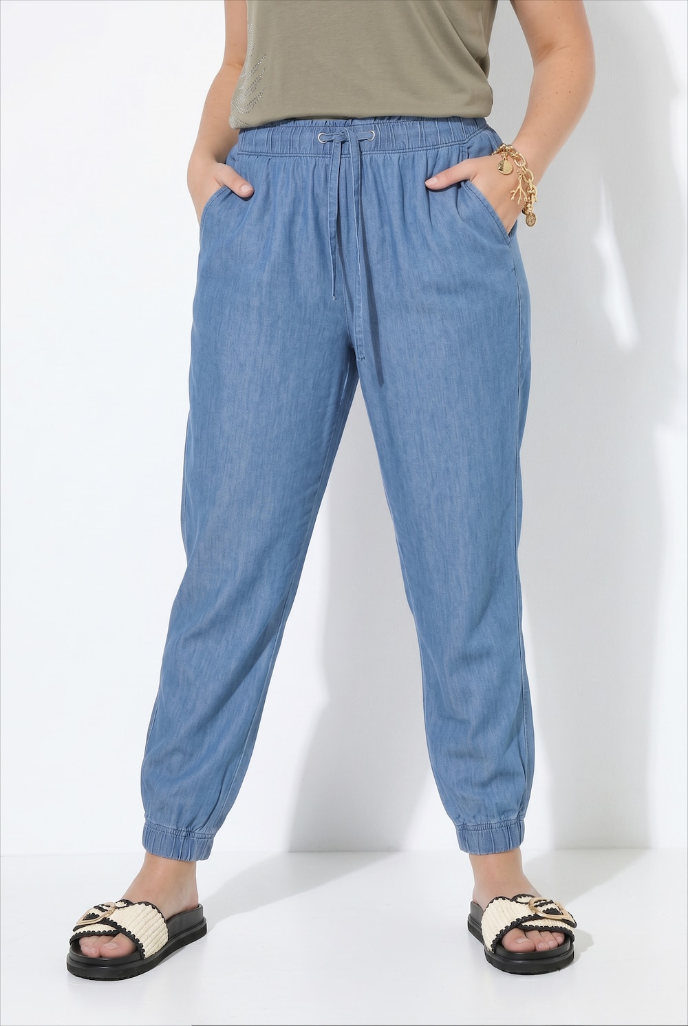 Jeans-Joggpants, Loose Fit, Elastikbund