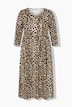 Leopard Print Empire Waist 3/4 Sleeve Jersey Pocket Dress