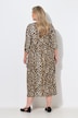 Leopard Print Empire Waist 3/4 Sleeve Jersey Pocket Dress