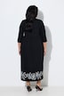 Leaf Border Print Empire Waist 3/4 Sleeve Jersey Pocket Dress