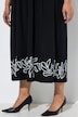Leaf Border Print Empire Waist 3/4 Sleeve Jersey Pocket Dress