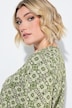 Floral Tile Print 3/4 Sleeve Tee