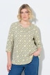 Floral Tile Print 3/4 Sleeve Tee