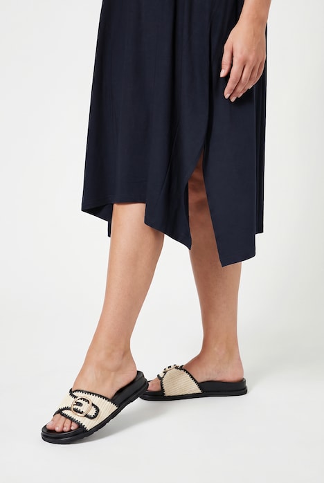 Midi-Jerseykleid, A-Linie, Zipfelsaum, ärmellos
