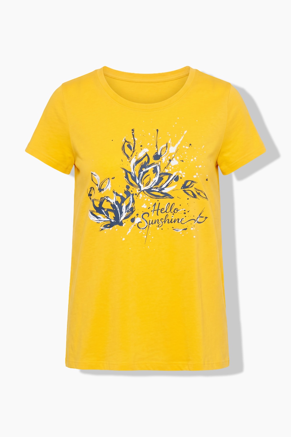 T-Shirt, A-Linie, Blumen-Motiv, Halbarm