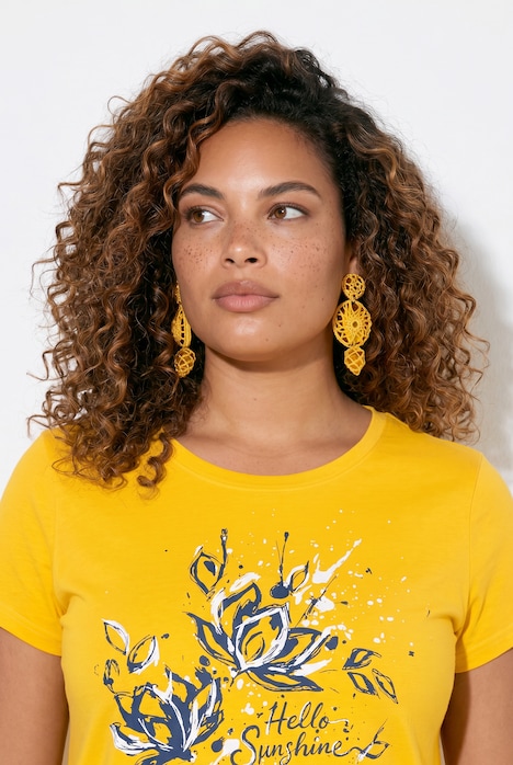 T-shirt, A-line, floral print, short sleeve