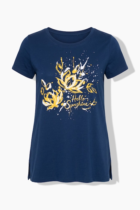 T-shirt, A-line, floral print, short sleeve