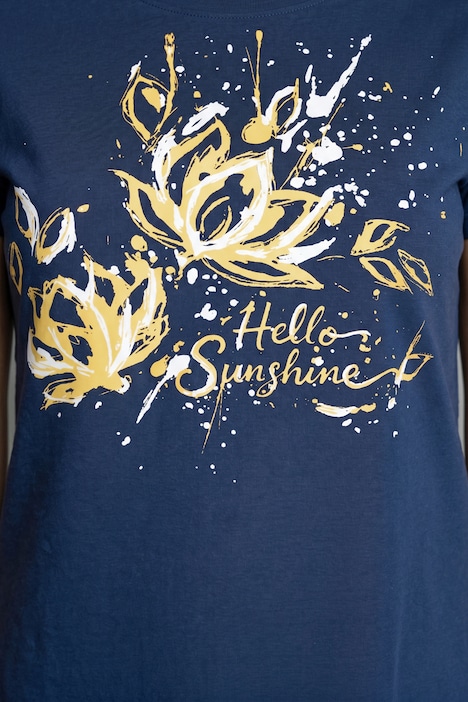 T-shirt, A-line, floral print, short sleeve