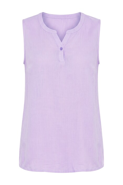 Blouse top, sleeveless, tunic neckline