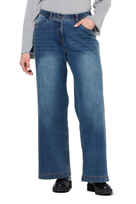 Jeans Mary, extraweites Bein, Ziersteine, Komfortbund
