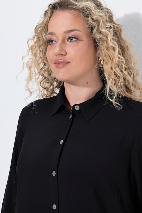 Longbluse, A-Linie, lange Seitenschlitze