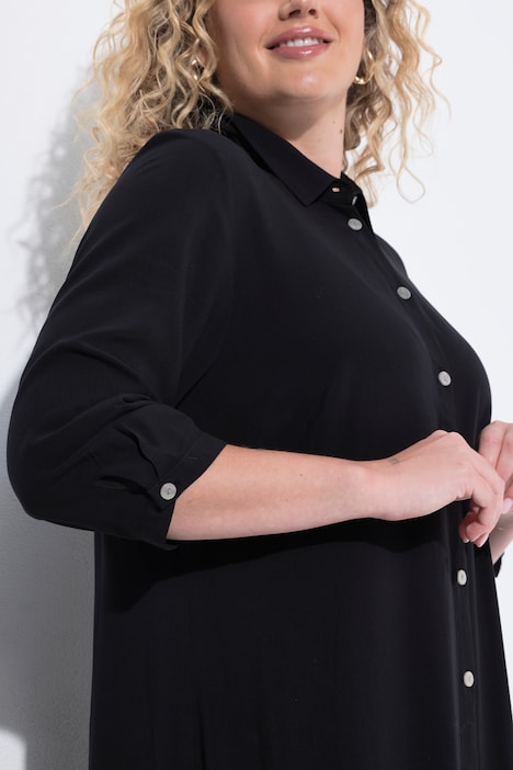 Longbluse, A-Linie, lange Seitenschlitze