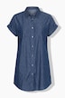 Long-Jeanshemd, oversized, Halbarm mit Umschlag