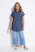 Long-Jeanshemd, oversized, Halbarm mit Umschlag