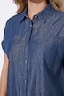 Long-Jeanshemd, oversized, Halbarm mit Umschlag