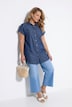 Long-Jeanshemd, oversized, Halbarm mit Umschlag