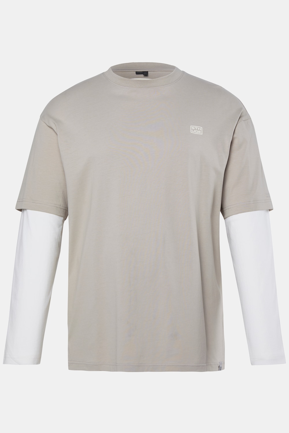 Langarmshirt, 2-in1 Look, Front Print, bis 8XL
