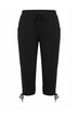 Sweat Capri pants, straight fit, elasticated waistband, hem slit