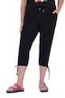 Sweat Capri pants, straight fit, elasticated waistband, hem slit