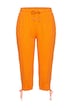 Sweat Capri pants, straight fit, elasticated waistband, hem slit