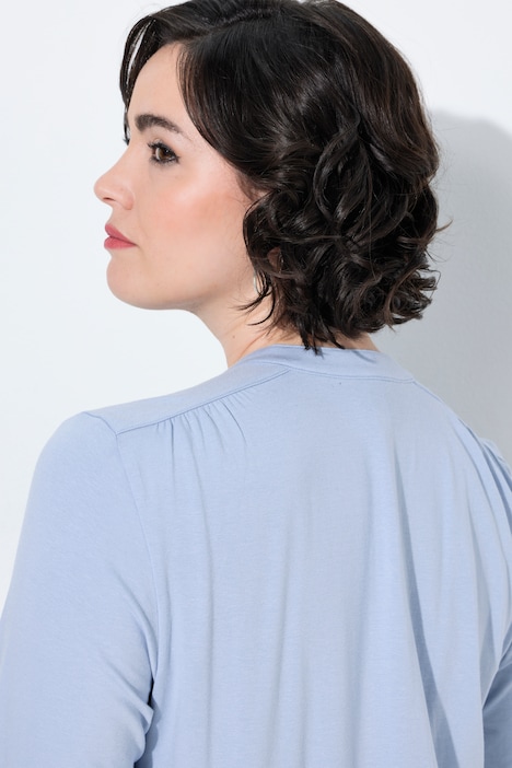 Shirt, Knopfleiste, Classic, Stehkragen, Langarm