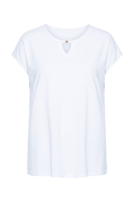 T-shirt, A-line, cut-out, metallic pearl
