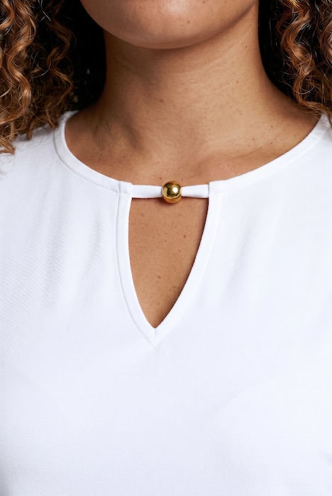 T-Shirt, A-Linie, Aussparung, Metallic-Perle