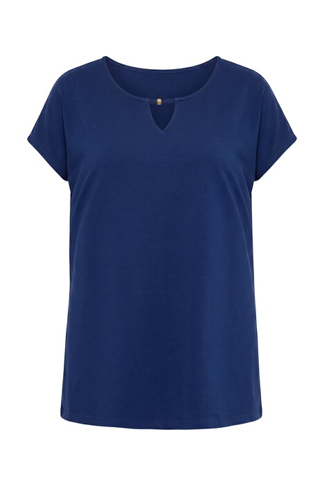 T-shirt, A-line, cut-out, metallic pearl