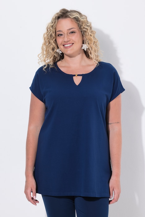 T-Shirt, A-Linie, Aussparung, Metallic-Perle