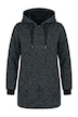 Strickfleece-Jacke, Schriftzug, Kapuze, Langarm