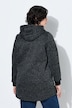 Strickfleece-Jacke, Schriftzug, Kapuze, Langarm