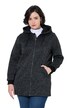 Strickfleece-Jacke, Schriftzug, Kapuze, Langarm