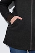 Strickfleece-Jacke, Schriftzug, Kapuze, Langarm