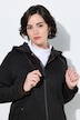 Strickfleece-Jacke, Schriftzug, Kapuze, Langarm