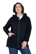 Strickfleece-Jacke, Schriftzug, Kapuze, Langarm