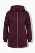 Strickfleece-Jacke, Schriftzug, Kapuze, Langarm