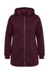 Strickfleece-Jacke, Schriftzug, Kapuze, Langarm