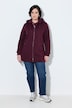 Strickfleece-Jacke, Schriftzug, Kapuze, Langarm