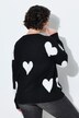 Strickjacke, Herzen, Oversized, V-Ausschnitt, Langarm
