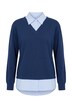 Sweatshirt, Lagenoptik, V-Ausschnitt, Langarm