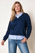Sudadera, apariencia de varias capas, cuello de pico, mangas largas