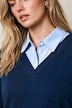 Sweatshirt, Lagenoptik, V-Ausschnitt, Langarm