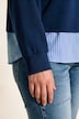 Sudadera, apariencia de varias capas, cuello de pico, mangas largas