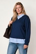 Sudadera, apariencia de varias capas, cuello de pico, mangas largas