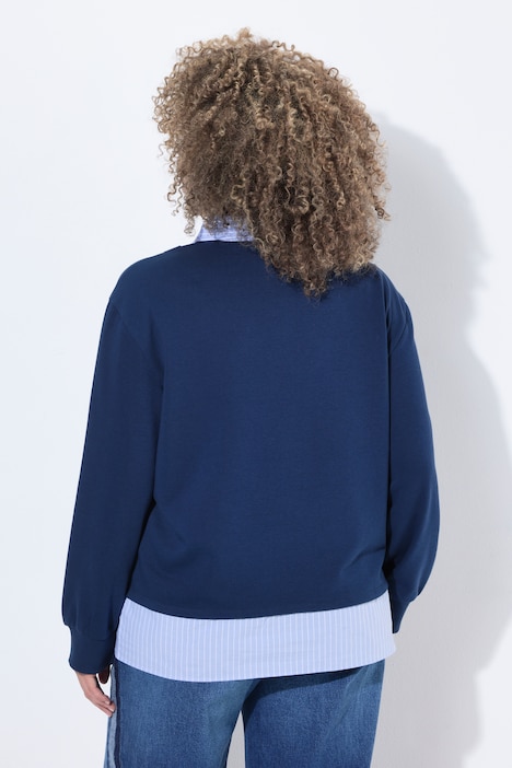Sweatshirt, Lagenoptik, V-Ausschnitt, Langarm