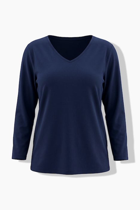 Pyjama, Ziernähte, V-Ausschnitt, 3/4-Arm