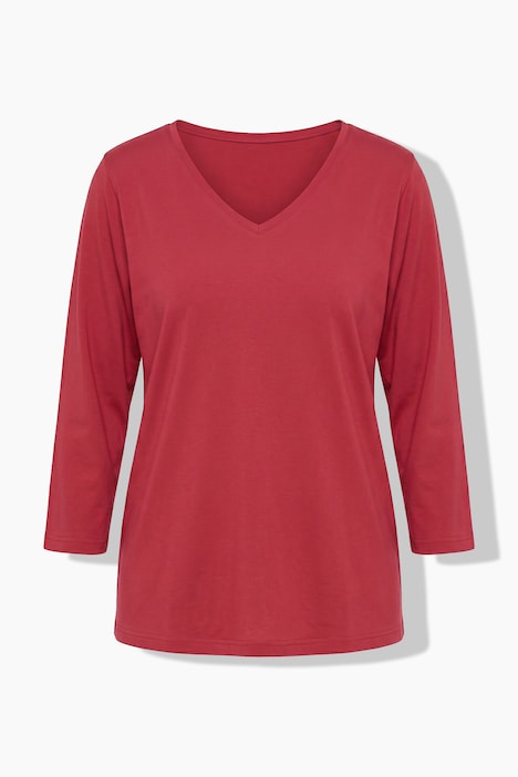 Pyjama, Ziernähte, V-Ausschnitt, 3/4-Arm